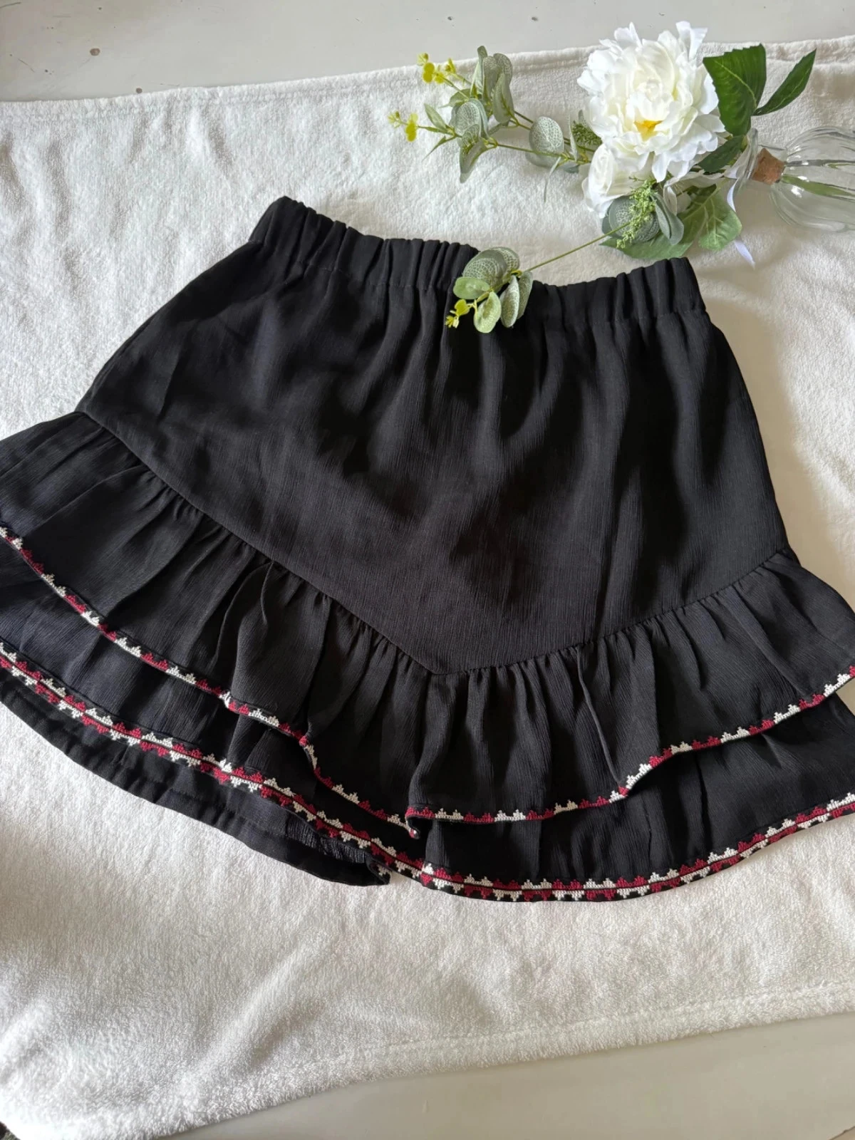 Embroidered bohemian black skirt – Cotton Club Size.36 – photo 4